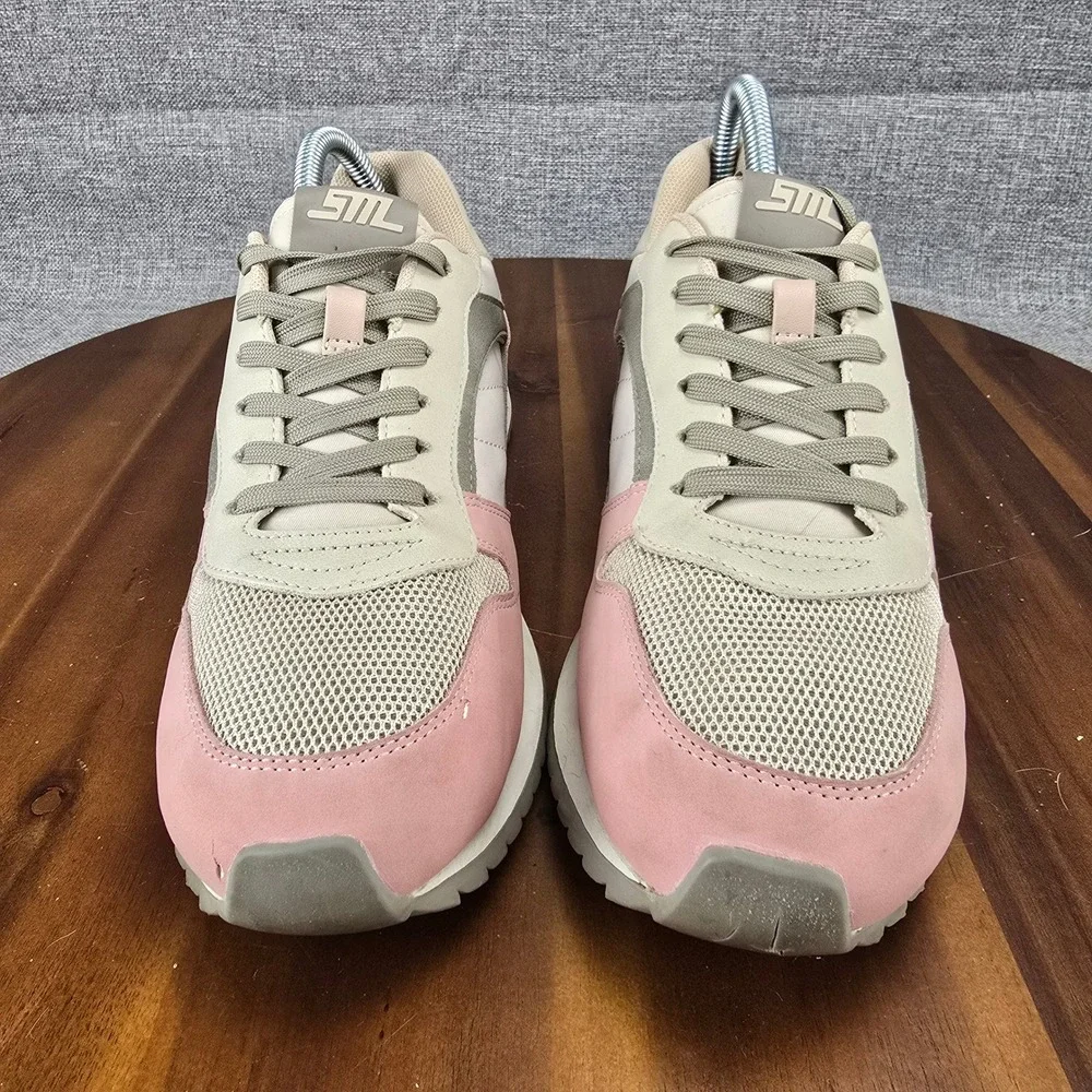 Steve Madden Kinkade Pink Beige Gray Athletic Sneakers Shoes Women's Size 9‎